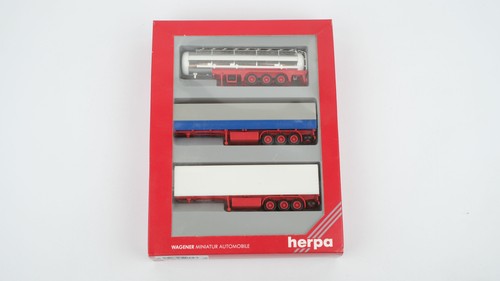 Herpa H0 7568 Juego Semirremolque Tanque, Lona, Maleta | Condition: Gebraucht