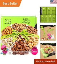 Deluxe Gourmet Easter Nuts Gift Basket - 7 Piece Assortment with Candy & Bunny