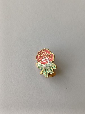 Vintage England Rugby Team Coat of Arms Pin, Brooch Pink Red