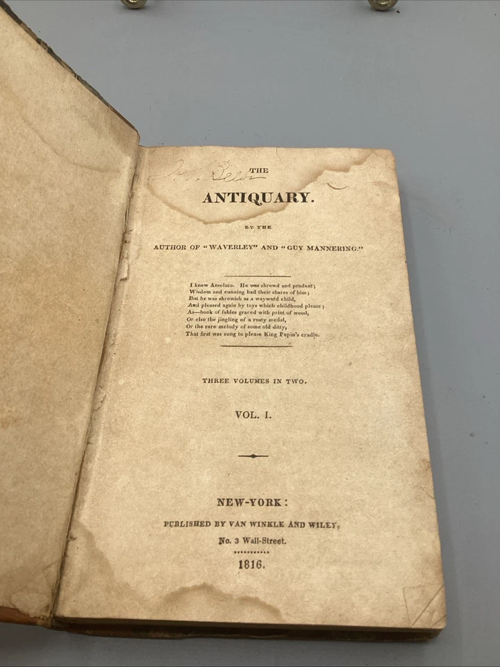 Sir Walter Scott, The Antiquary, 1816 publication -Vol.1-*RARE* Foto 3 de 4