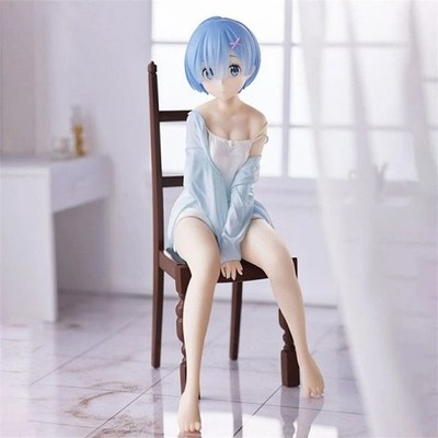 17cm Re:Zero Rem Figure PVC Anime Model Sitting Chair Collectible Kids Gift Toy