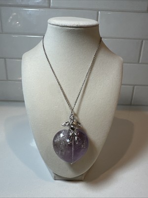 925 Sterling Silber Engel Halskette Amethyst Herz Anhänger spirituelles Geschenk