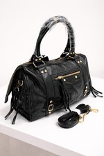 Sac a main city bowling moyen format noir métallisé effet pailleté 