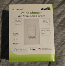 Leviton Decora Smart Voice Dimmer, Alexa Built-In Wi-Fi, White, 3-Way, DD6HD-1BW