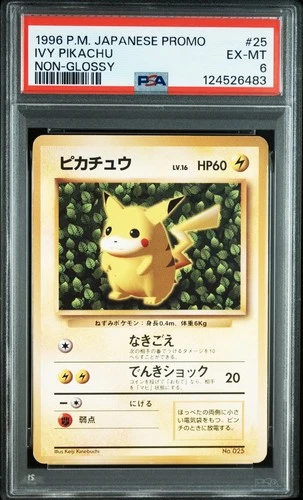 PSA6 1996 POKEMON JAPANESE PROMO #025 IVY PIKACHU HOW TO PLAY POKEMON NON GLOSSY