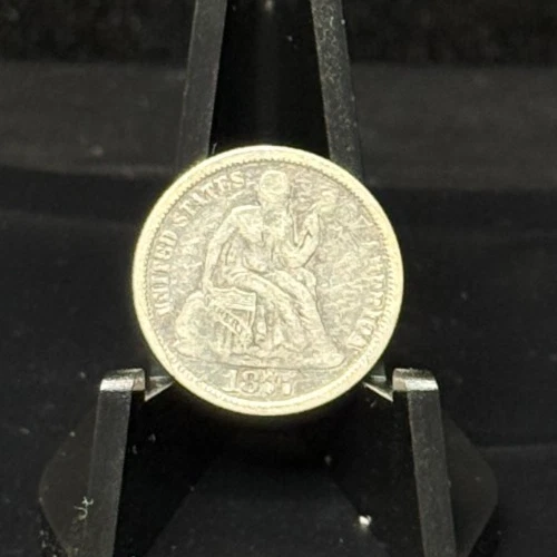 1877 United States Seated Liberty Dime 10C Silver Coin