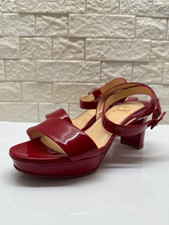Christian Louboutin Heel Pumps Sandal RED Leather Size 35 US 5 Women's