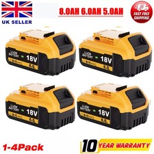 4X For DeWalt 18V Battery 8.0Ah 6.0Ah 5.0Ah XR slide Li-ion DCB184 DCB182 DCB183