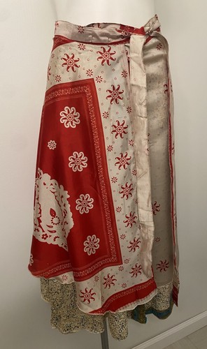 EARTHBOUND TRADING Wrap Skirt One Size Boho Layered Reversible Indie Ethnic NWT