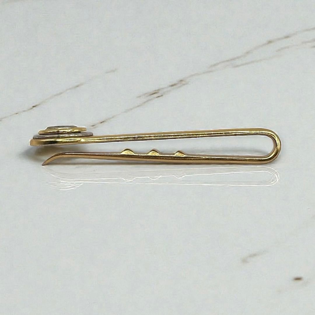 GUCCI Tie Clip GG Logo Gold Silver Suit thumbnail 4