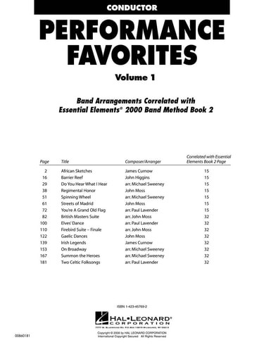 Performance Favorites, Vol. 1 - Conductor: Correlates with Book 2 of Essential E