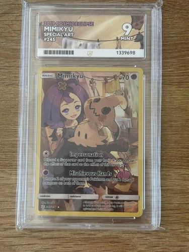Mimikyu Secret Cosmic Eclipse Secret Rare 245/236 ACE 9 Mint Pokemon Card Graded