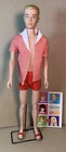 VTG 1964-69 Mattel Ken Doll Painted Hair ~ Trunks Jacket Stand Sandals Booklet