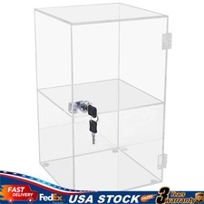 2-layers Transparent Countertop Display Storage Cabinet Acrylic Display Case