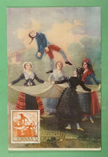 DR WHO 1958 SPAIN FDC? GOYA ART MAXIMUM CARD R27531