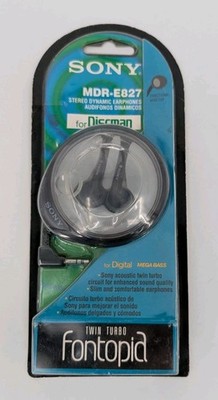 Vintage 1995 Sony MDR-E827 Headphones Twin Turbo Fontopia For Discman NOS