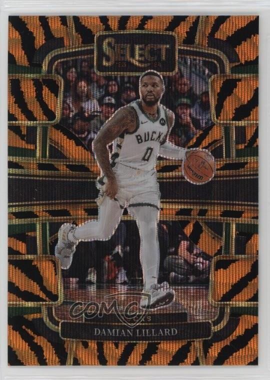 2023-24 Panini Select Concourse Tiger Stripes Prizm Damian Lillard #63 rf2