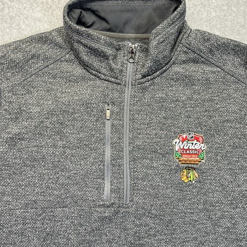 Chicago Blackhawks Winter Classic NHL Antigua Herren XL grau 1/4 Zip Wrigley Field - Bild 4 von 13