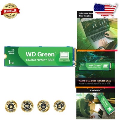 Fast 1TB NVMe M.2 SSD - WD Green SN350, 3200MB/s, Shock Resistant, Business PC