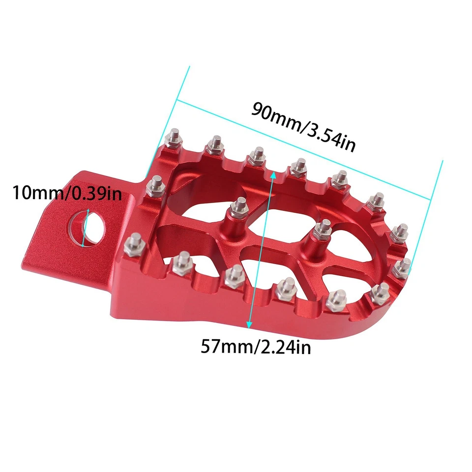 Billet Wide Foot Pegs Red Footrest For Yamaha XT250 YZ125 YZ80 WR250 TTR90 125 Foto 2 de 4