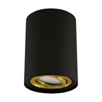 Deckenlampe Spot Innen Ø 9,4 Cm H: 12,5 Cm Klein Schwenkbar Schwarz Gold GU10