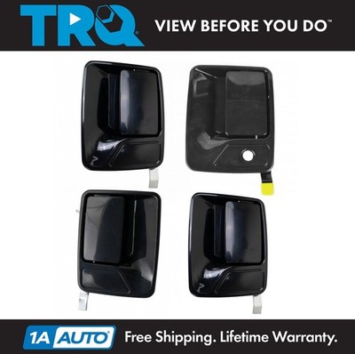 TRQ Front & Rear Exterior Door Handles w/ Lock Prevision Set of 4 for Ford Truck