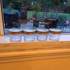Ball quilted 4 oz Small Clear Glass Canning Jars , set of 4