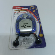 Suprema radioAction FM AutoScan Radio Built-in Penlight Earphones Blue Silver