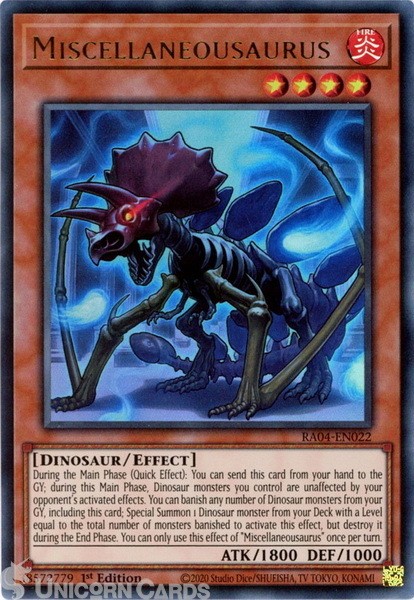 RA04-EN022 Miscellaneousaurus : Ultra Rare 1st Edition Mint YuGiOh Card