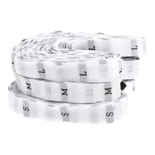 Clothing Sewing Size Label, S/M/L Woven Embroidered Label White 3 Roll