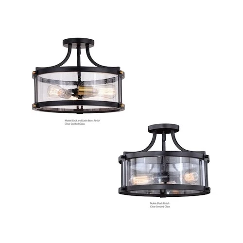 VAXCEL C0175 Holbrook 15.75-in W Bronze Bulb Semi Flush Mount Ceiling Light - Picture 8 of 9