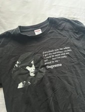 Supreme Black Graphic Print  Short Sleeve T-Shirt Size M ‘Everybody Asks me…’