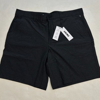 NWT DKNY Mens Black Stretch Shorts Size 36 Zip Pocket Performance Casual Golf