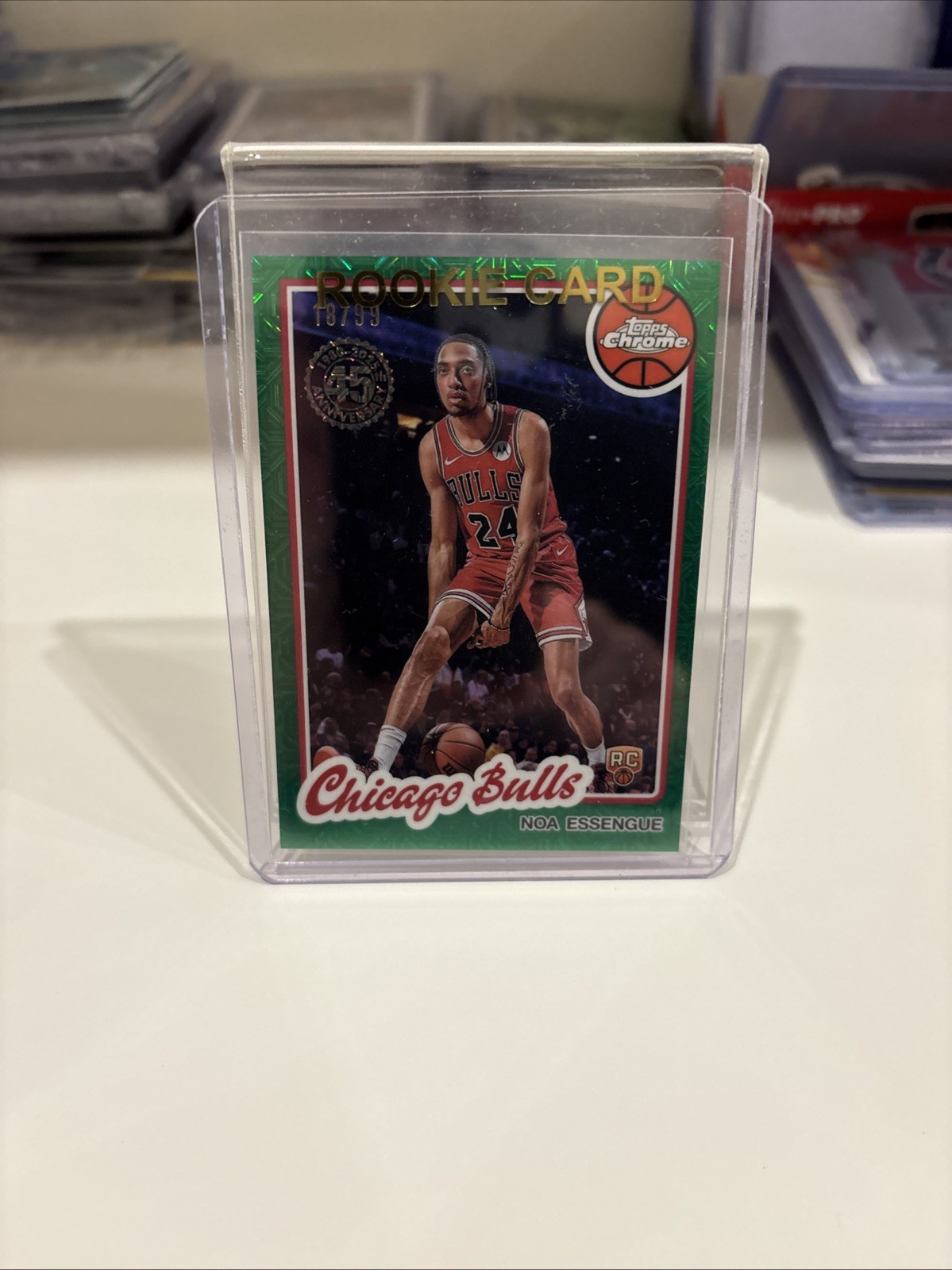 2025-26 Topps Basketball 45th Anniversary Noa Essengue Green Mojo Refractor /99