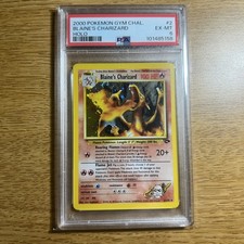 2000 Pokemon Blaine's Charizard Holo Gym Challenge PSA 6 *SWIRL*