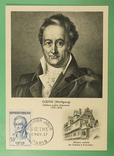 DR WHO 1957 FRANCE FDC GOETHE MAXIMUM CARD R48589