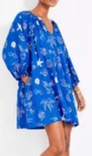 LOFT Beach- Blue Seashell Theme Mini Dress