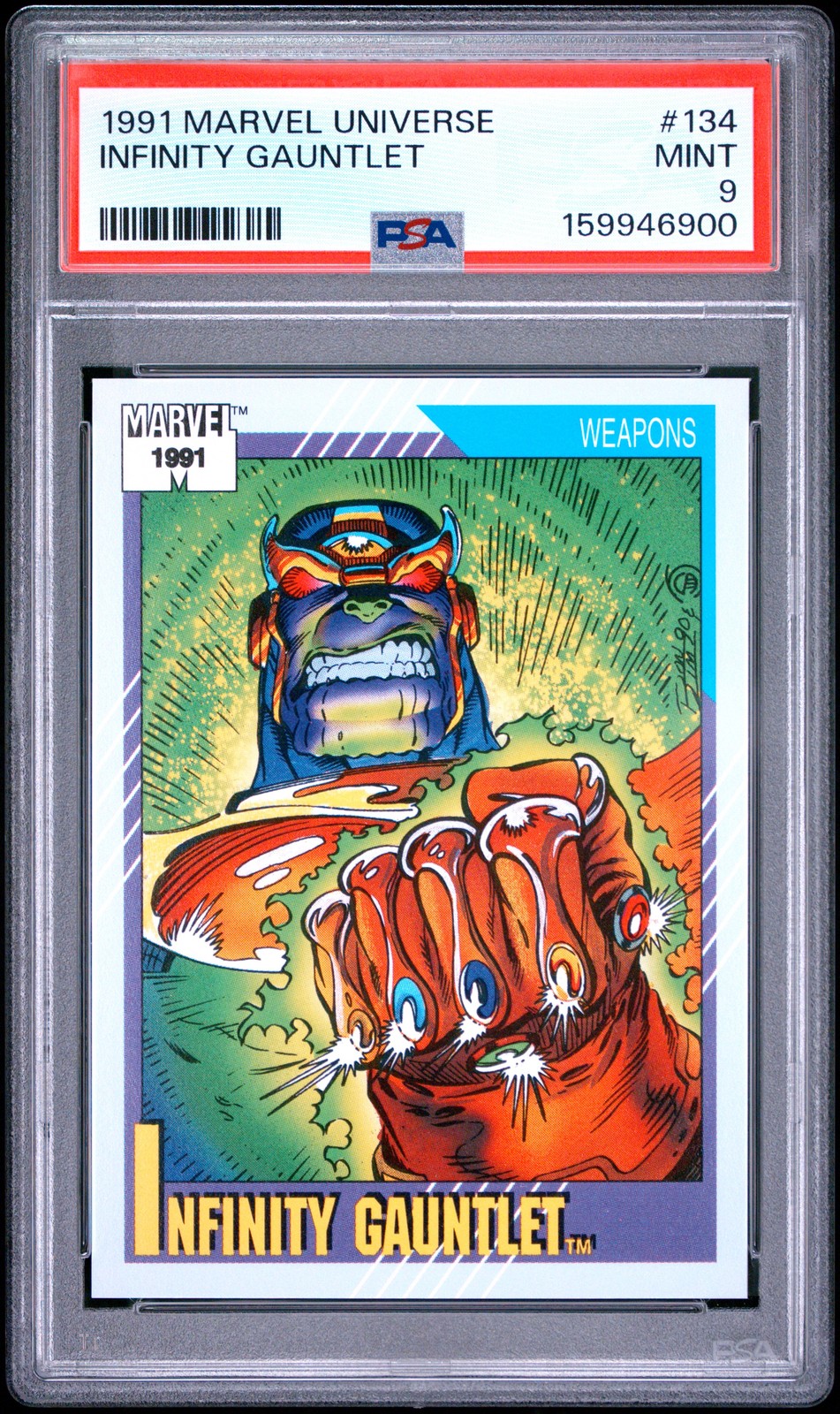 1991 MARVEL UNIVERSE #134 INFINITY GAUNTLET PSA 9