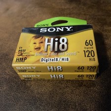 New Sony Digital8/Hi8 60 Min-120 min Hi8 HMP Cassette 2 Pack