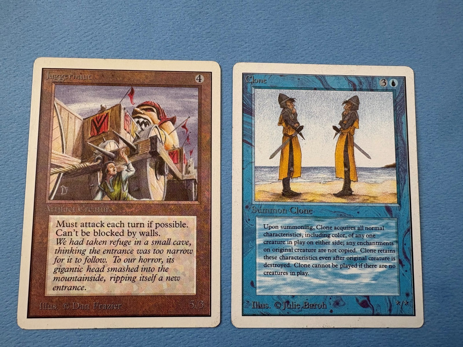 MTG Unlimited Edition, Juggernaut and Clone! 1993 Vintage Magic!