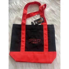 Spirit Halloween Black And Orange Canvas Mini Tote ~ New