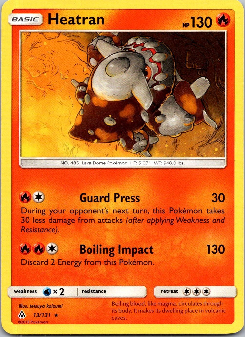 Heatran 13/131 R Forbidden Light Pokemon Near Mint