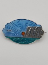 David Andersen, Norway Art Deco Sterling Silver and  Enamel Brooch 