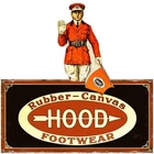 Vintage Style Metal Sign Hood Tires Footwear 23x23 Made USA