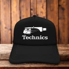 Technics 1210 Turntable Mens Trucker Hat Black Snapback DJ Vinyl Audio