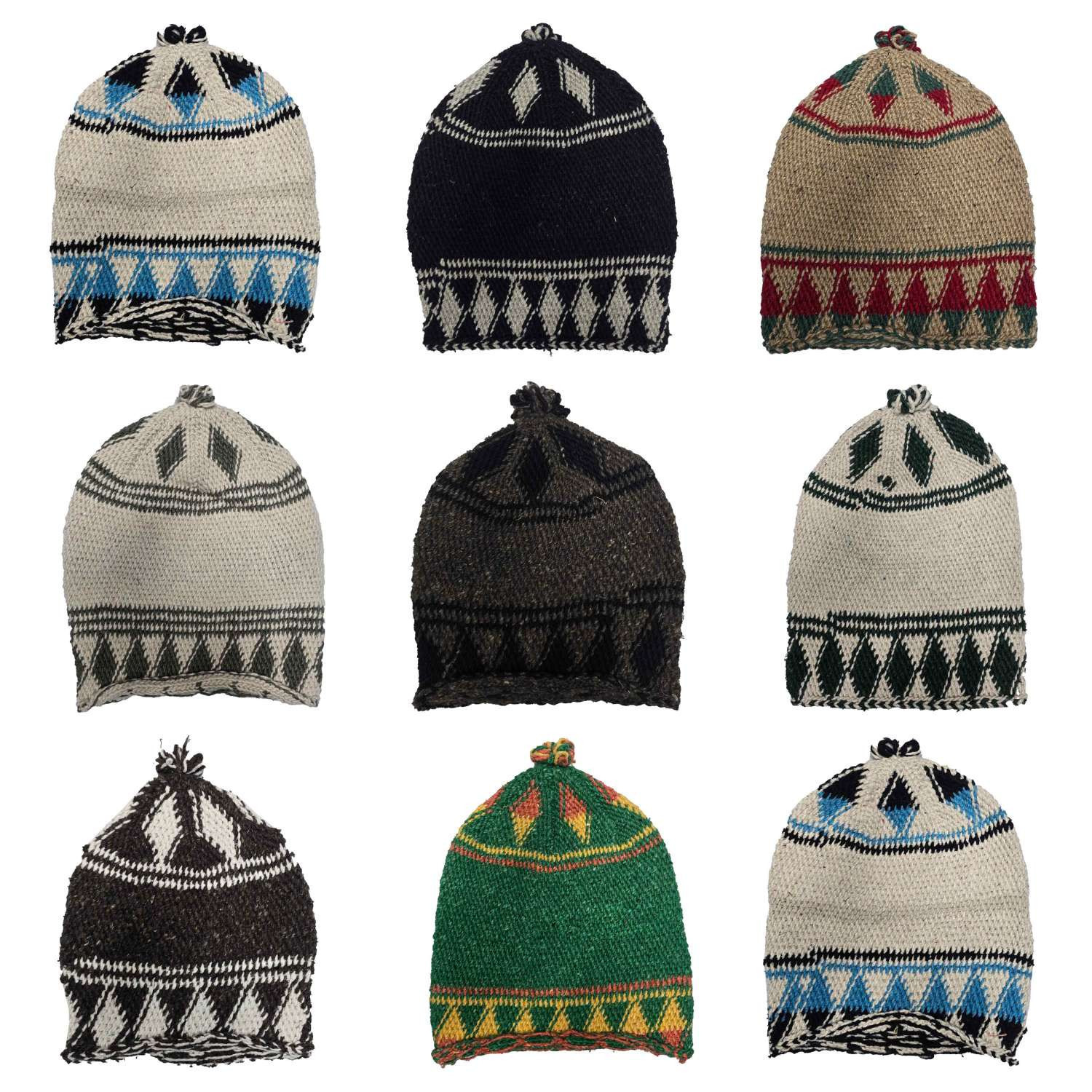 APL Cappello unisex invernale multicolore berretto marocchino 100% lana lavorato a mano