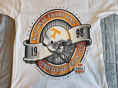1998 National Champions Tennessee Vols Vintage Pro Player T Shirt