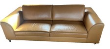 Designer Leather 3 Seater Sofa - Toffee - Large - Good Condition