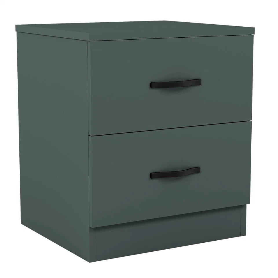 Vida Designs Riano 2 Drawer Bedside Chest Cabinet Storage Furniture Green - Image 3 of 4