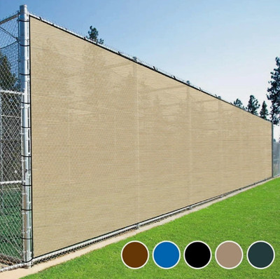 Outdoor Privacy Mesh Fence Screen Cover 4ft 5ft 6ft 8ft Tall Zip-Ties Included